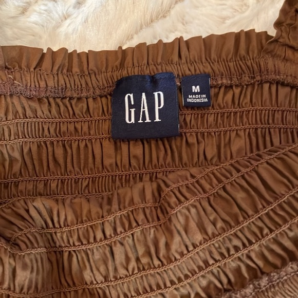 GAP halter top brown elastic rouched summer top cotton tank‎ top vacation - Picture 3 of 4